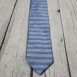 JOS. A. Bank Light Blue Navy White Striped Tie